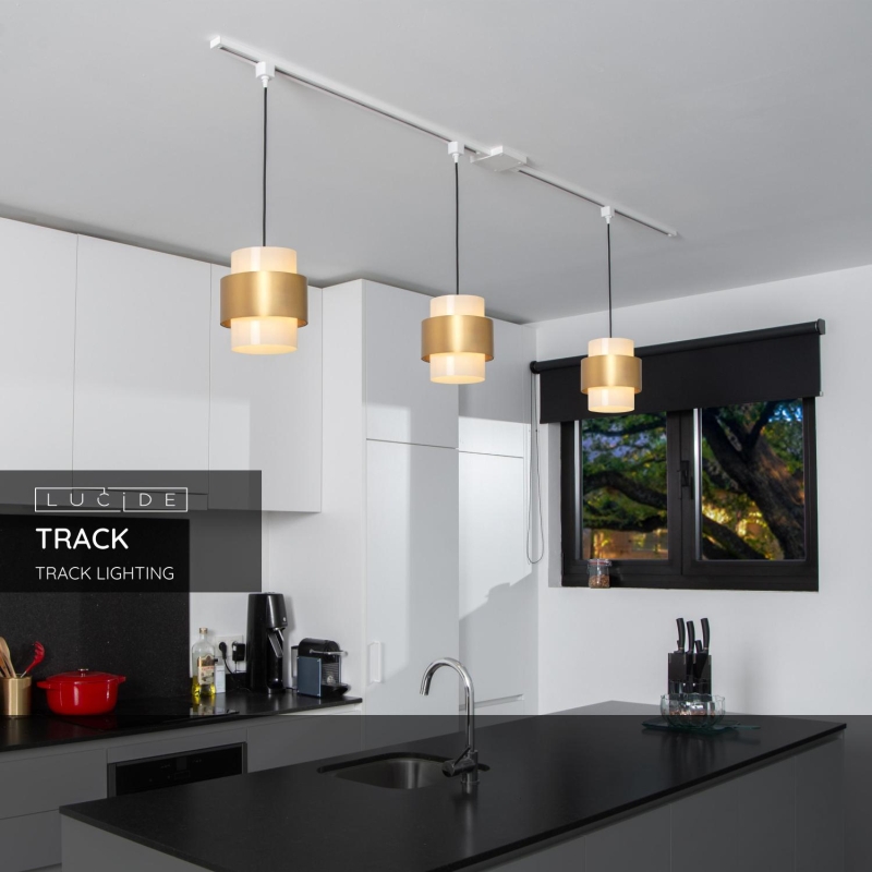 Lucide TRACK Závesný adaptér - 1-okruhový Systém osvetlenia koľajníc - Biely (predĺženie)